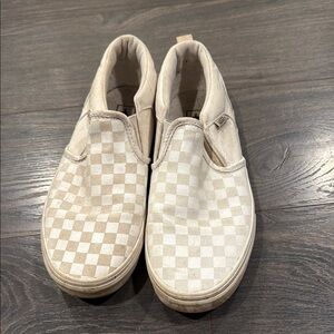 Vans Kids Sneakers in Cream and Tan Checkered